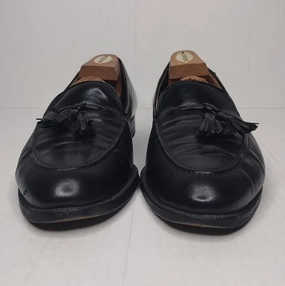 Gucci Men's Black Leather Tassel Slip On Dress Loafers Size 9.5