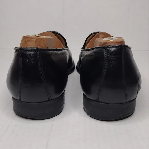 Gucci Men's Black Leather Tassel Slip On Dress Loafers Size 9.5