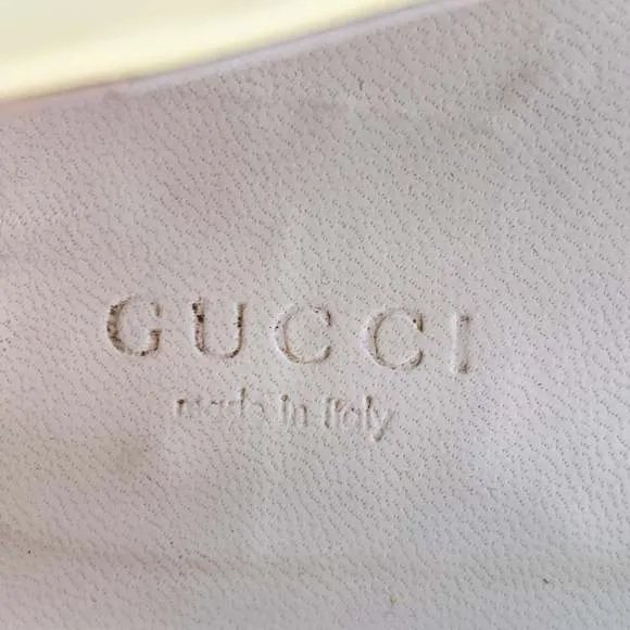 GUCCI Vintage Vernice Beige Red Blue Patent Leather Web Bamboo Buckle Flats