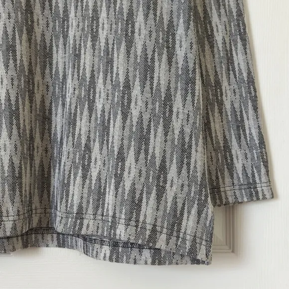 Guess 90's Vintage Lightweight Jacquard Knit Quarter Zip Pullover Sweater Gray L