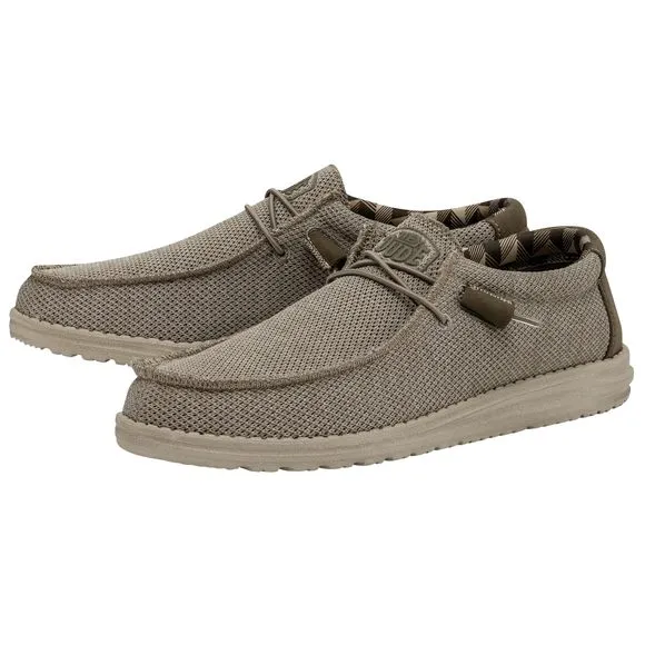 HEY DUDE MEN'S WALLY SOX BEIGE SIZE 11 | MEN’S SHOES | MEN'S LACE UP LOAFER