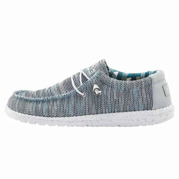 HEY DUDE MEN'S WALLY SOX ICE GREY SIZE 9 | MEN’S SHOES | MEN'S LACE UP LOAF