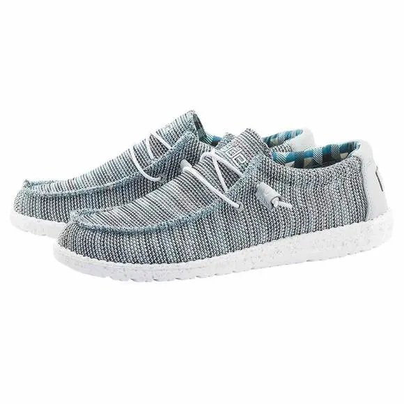 HEY DUDE MEN'S WALLY SOX ICE GREY SIZE 9 | MEN’S SHOES | MEN'S LACE UP LOAF