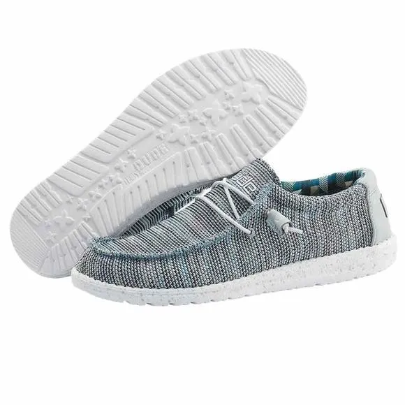 HEY DUDE MEN'S WALLY SOX ICE GREY SIZE 9 | MEN’S SHOES | MEN'S LACE UP LOAF