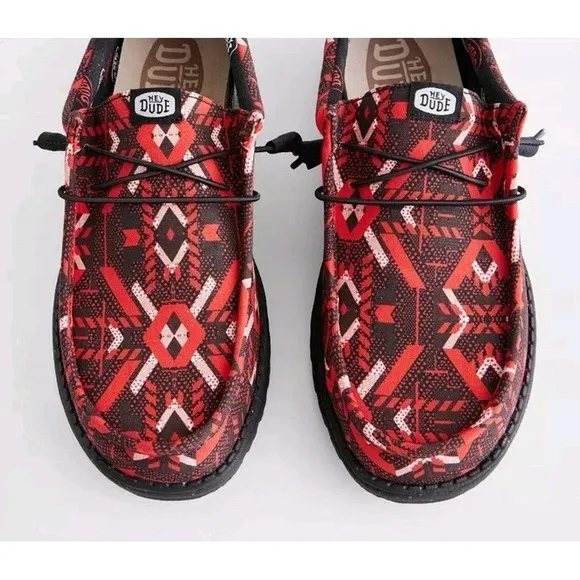 Hey Dude Shoes Mens 9 Red Wally Crimson Loafers Casual