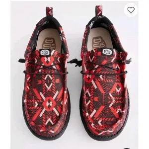 Hey Dude Shoes Mens 9 Red Wally Crimson Loafers Casual