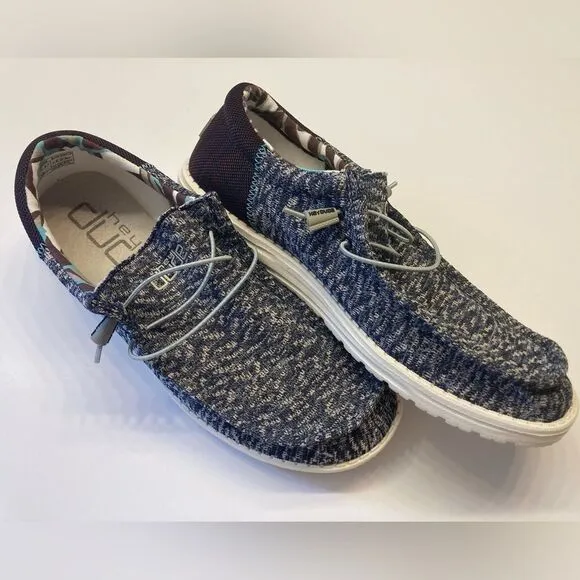 Hey Dude Wally Sox Funk Blue Nights Casual Shoe Mens Size 14 Lace Up Lightweight