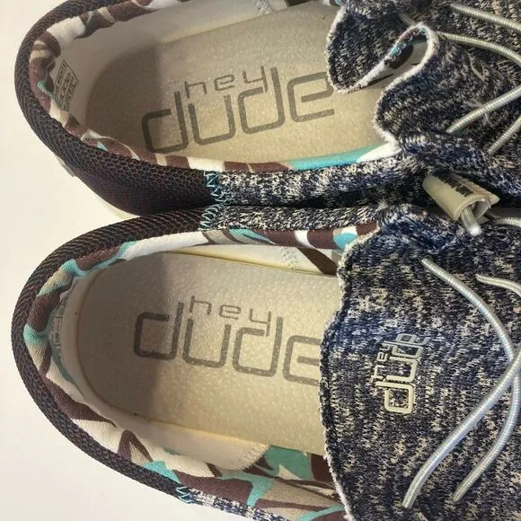 Hey Dude Wally Sox Funk Blue Nights Casual Shoe Mens Size 14 Lace Up Lightweight