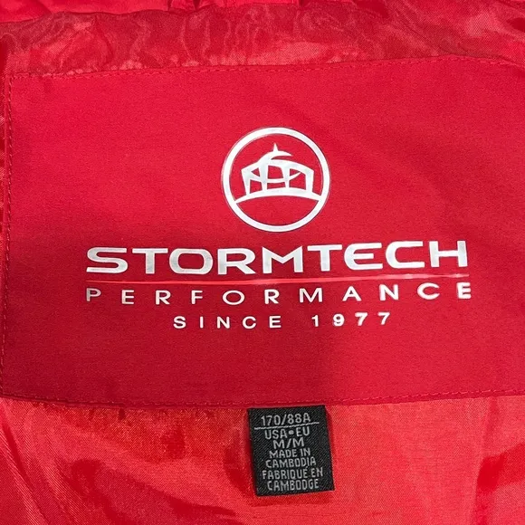 Hooded Jacket Stormtech Performance Medium Weight Wind Snow Water Resistant Red