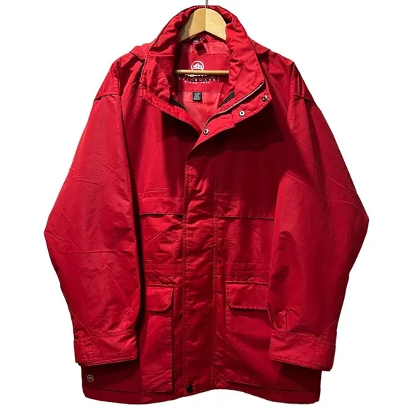 Hooded Jacket Stormtech Performance Medium Weight Wind Snow Water Resistant Red
