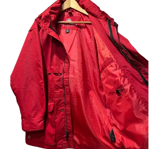 Hooded Jacket Stormtech Performance Medium Weight Wind Snow Water Resistant Red