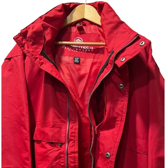 Hooded Jacket Stormtech Performance Medium Weight Wind Snow Water Resistant Red