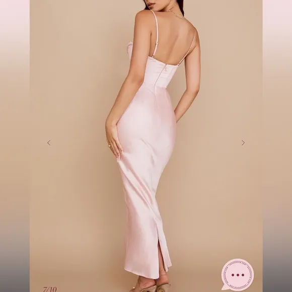 House of CB Charmaine Blush Pink Corset Maxi Dress