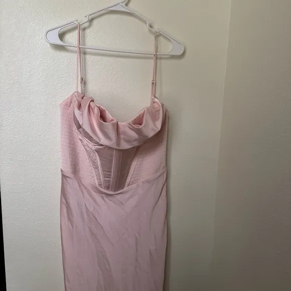 House of CB Charmaine Blush Pink Corset Maxi Dress