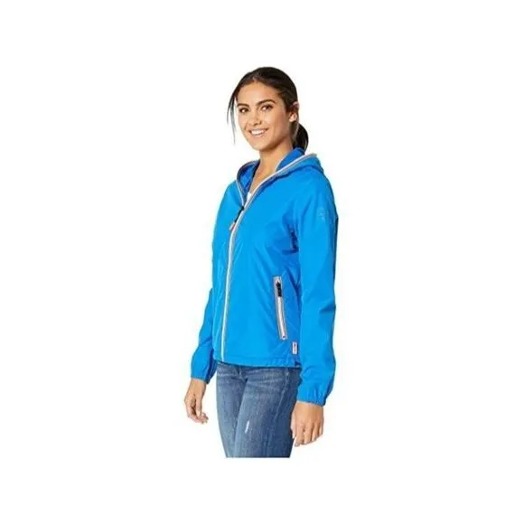 Hunter Boots Original Shell Jacket Rain Coat M L Blue Packable Festival Hiking