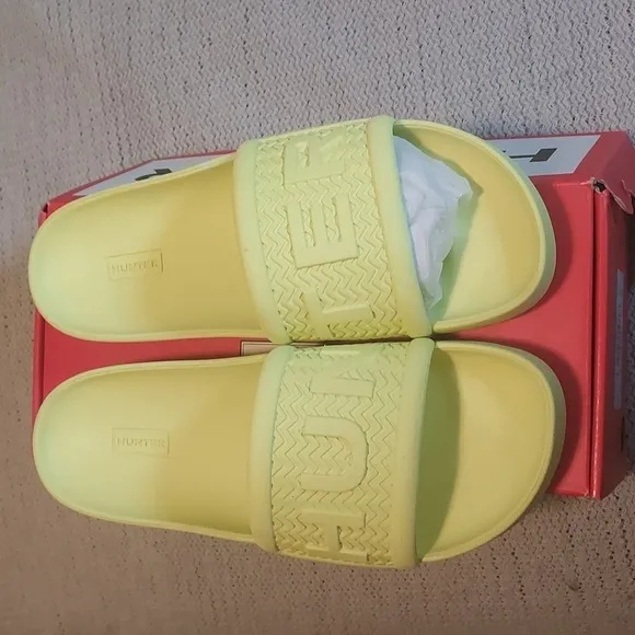 Hunter Men's Bloom Algae Foam Slide in Zesty Yellow