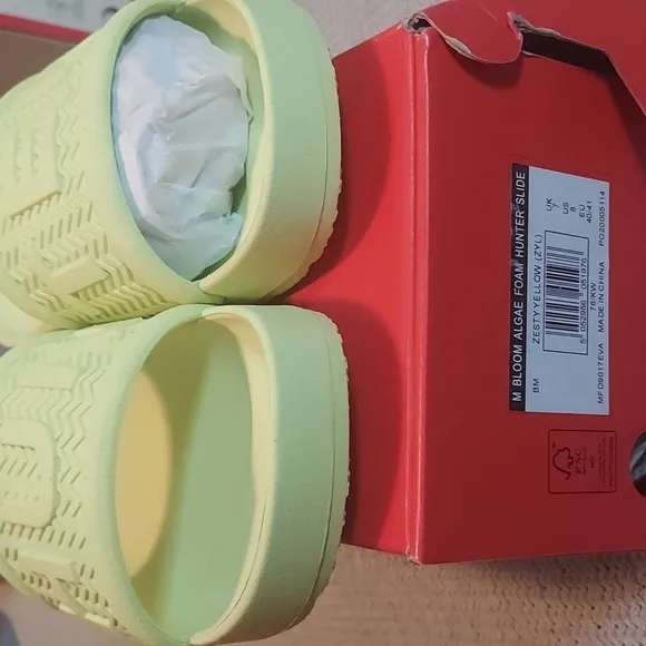 Hunter Men's Bloom Algae Foam Slide in Zesty Yellow