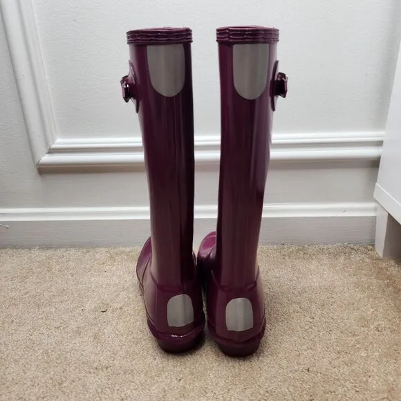 Hunter Tall Original Wellington Boots Purple Wellies Rain Snow Classic 4 (UK 3)