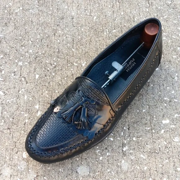 HUSH PUPPIES (COASTA RICA) MEN'S DRESS BLACK  GENUINE LEATHER TASSELED LOAFER