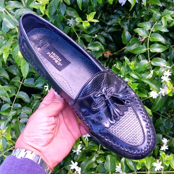 HUSH PUPPIES (COASTA RICA) MEN'S DRESS BLACK  GENUINE LEATHER TASSELED LOAFER