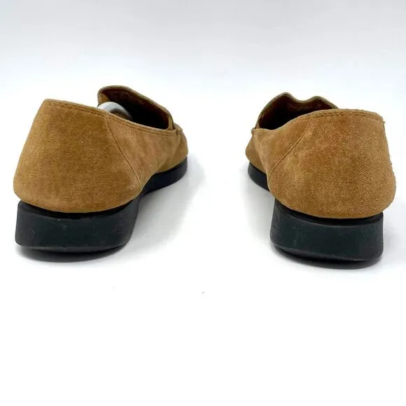 HUSH PUPPIES Women's Brown Suede Loafers Comfortable Casual Shoes
