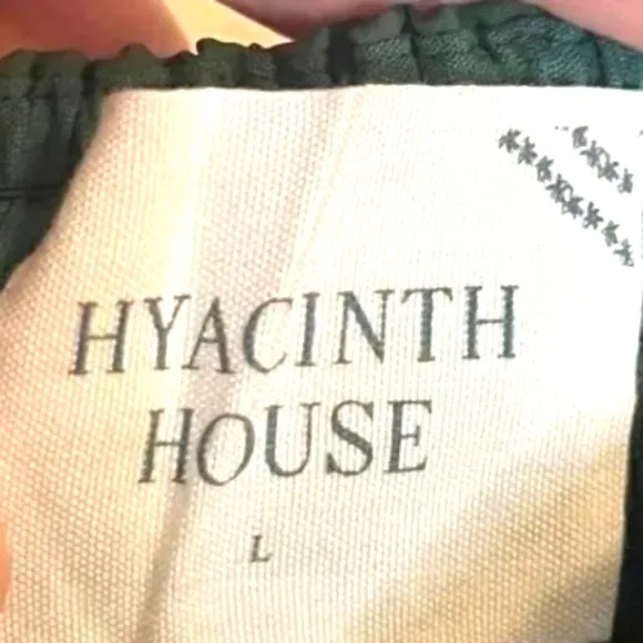 HYACINTH HOUSE Sasha Babydoll Mini Dress Emerald Puff Sleeves Square Neck Sz LG