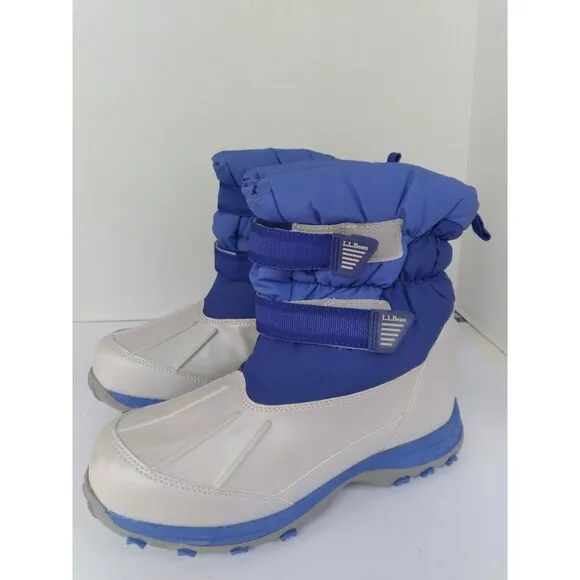 Insulated Winter Snow Boots Blue &amp; Gray Waterproof Cold Weather Outdoor Footwear