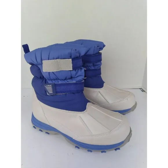 Insulated Winter Snow Boots Blue &amp; Gray Waterproof Cold Weather Outdoor Footwear