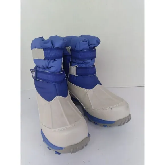 Insulated Winter Snow Boots Blue &amp; Gray Waterproof Cold Weather Outdoor Footwear