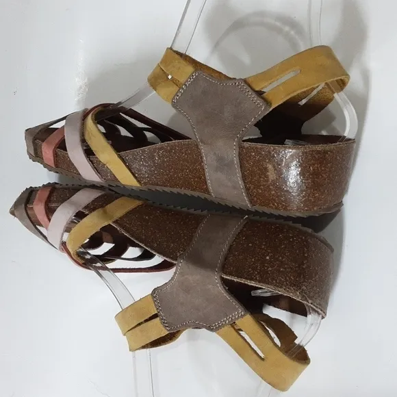 InterBios women leather sandals 38 colorful casual vacation Y2K office retro
