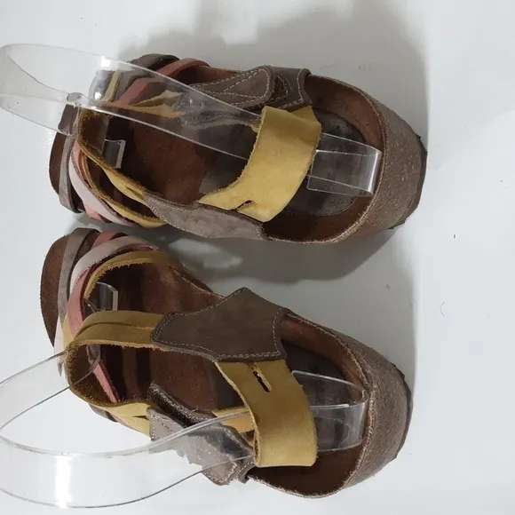 InterBios women leather sandals 38 colorful casual vacation Y2K office retro