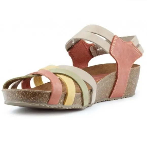 InterBios women leather sandals 38 colorful casual vacation Y2K office retro