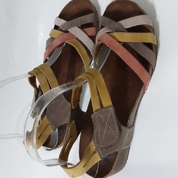 InterBios women leather sandals 38 colorful casual vacation Y2K office retro