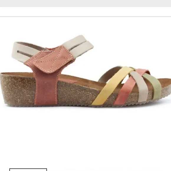 InterBios women leather sandals 38 colorful casual vacation Y2K office retro
