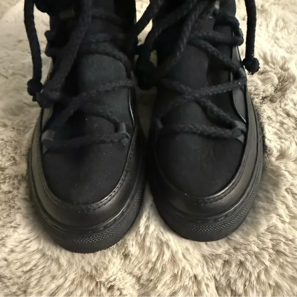 INUIKII | NEW IN BOX Shearling Leather Black Classic Sneaker Boots Size 39