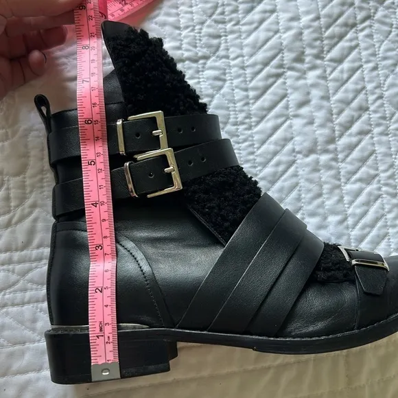 IRO Hoonah Black Shearling Moto Boots