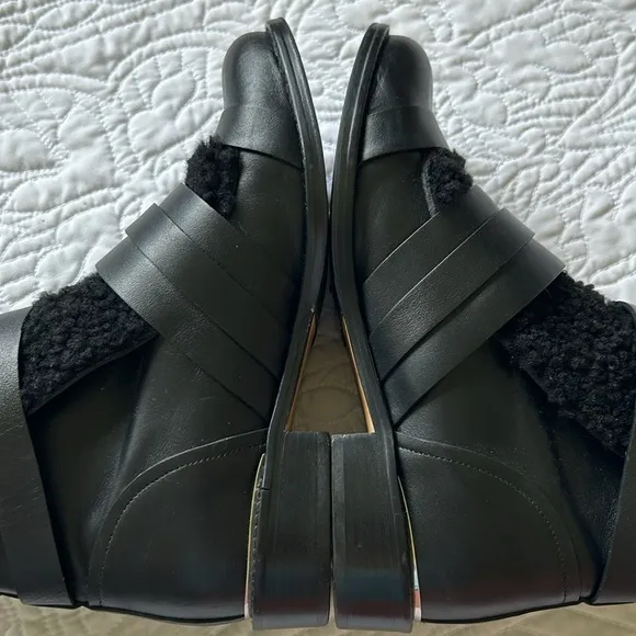 IRO Hoonah Black Shearling Moto Boots