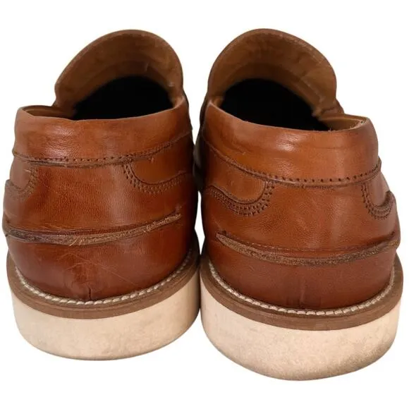 Italia Difference Loafers Dress Shoes Men's Sz. 44 (10.5) Brown Italian Leather