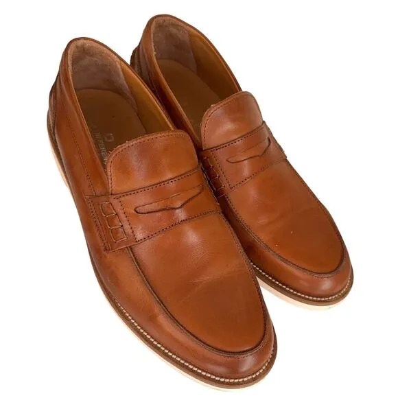 Italia Difference Loafers Dress Shoes Men's Sz. 44 (10.5) Brown Italian Leather