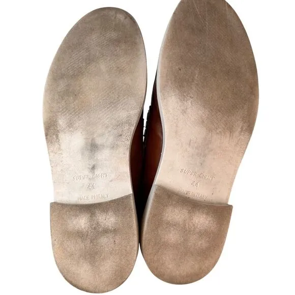 Italia Difference Loafers Dress Shoes Men's Sz. 44 (10.5) Brown Italian Leather