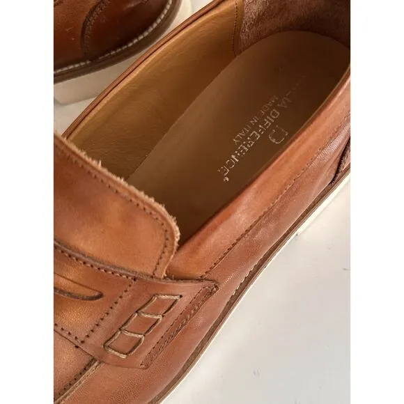 Italia Difference Loafers Dress Shoes Men's Sz. 44 (10.5) Brown Italian Leather