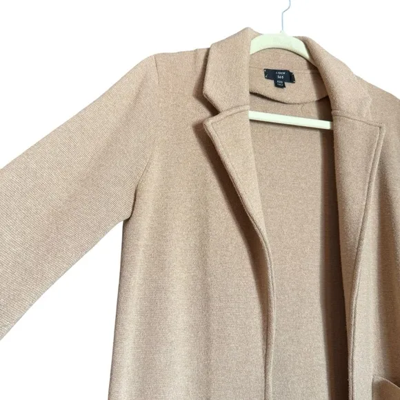 J. Crew 365 Sophie Tan Open Front Cotton/Merino Wool Blend  Sweater Blazer XXS