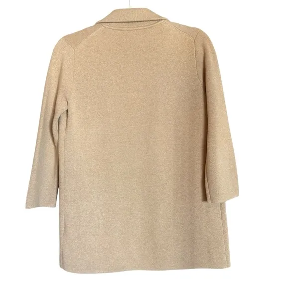 J. Crew 365 Sophie Tan Open Front Cotton/Merino Wool Blend  Sweater Blazer XXS