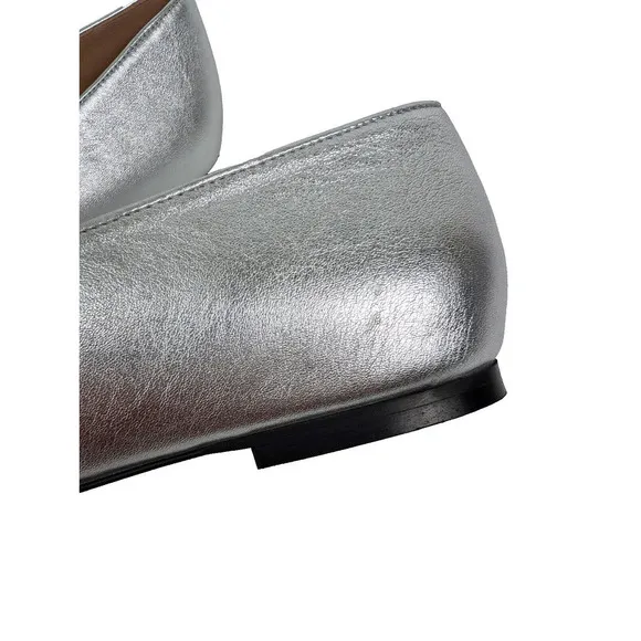 J. Crew Anya Mary Jane Flats 11 Silver Square Toe Slip On Balletcore
