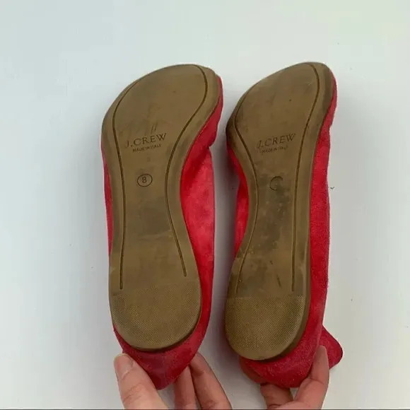 J Crew flats size 8 pink Italian suede ballet
