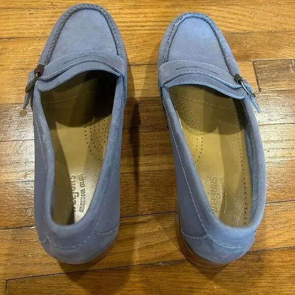 J. Crew G.H. Bass Weejuns Bass Bella Nubuck Blue Suede Leather Penny Loafers