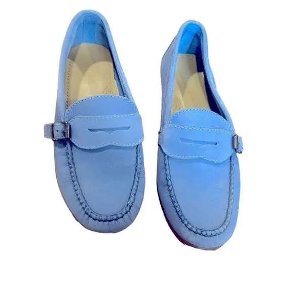 J. Crew G.H. Bass Weejuns Bass Bella Nubuck Blue Suede Leather Penny Loafers