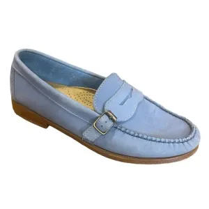 J. Crew G.H. Bass Weejuns Bass Bella Nubuck Blue Suede Leather Penny Loafers