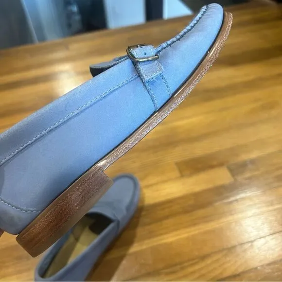 J. Crew G.H. Bass Weejuns Bass Bella Nubuck Blue Suede Leather Penny Loafers
