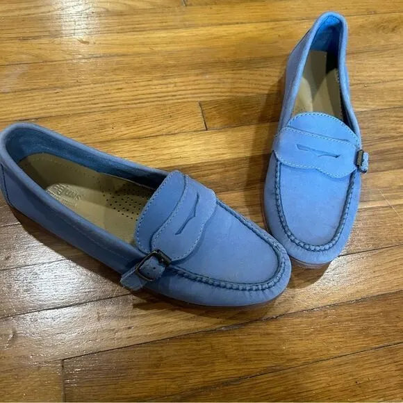 J. Crew G.H. Bass Weejuns Bass Bella Nubuck Blue Suede Leather Penny Loafers